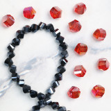 Twisted Rectangle Shaped Faceted Glass Bead